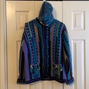 Hand sewn wool sweater w/ matching hat.